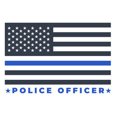Obraz premium Badge police flag