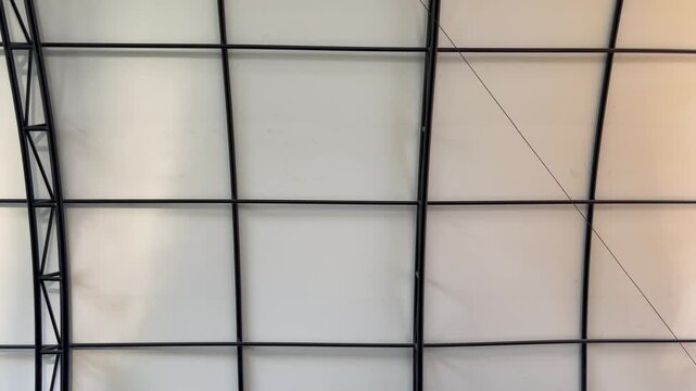 Modern roof steel structure background with grid pattern