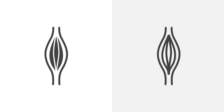 Muscle fiber icon set for ui designs on white background
