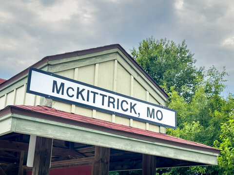 McKittrick station and rest stop on Katy Trail - 237 mile bike trail stretching across most of the state of Missouri converted from abandoned railroad