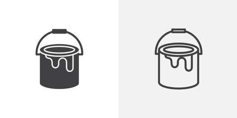 Fototapeta na wymiar Paint Bucket icon set for ui designs on white background