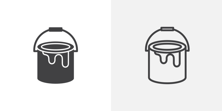 Paint Bucket icon set for ui designs on white background