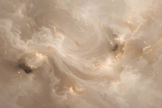 Luxury abstract background with fluid beige marble texture and gold glitter
