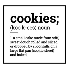Obraz premium Label pantry cookies definition
