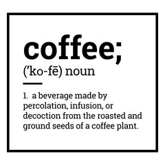 Obraz premium Label pantry coffee definition