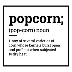 Obraz premium Label pantry popcorn definition