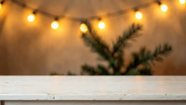 Pale Limewashed Wood Table As Clean Stage