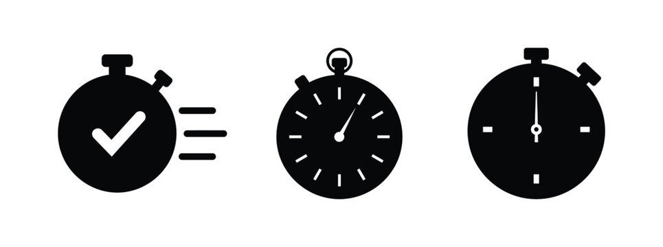 A comprehensive collection of stopwatch icons representing timing speed duration and progress ideal for various