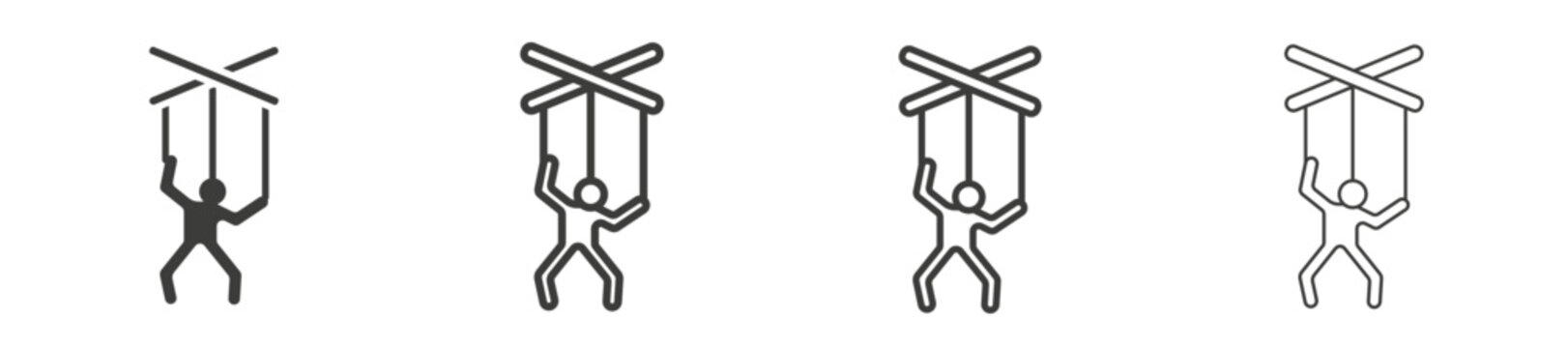 Puppet icons vector pack in black color