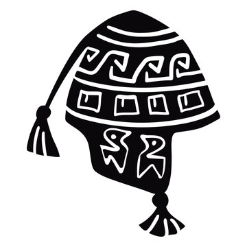 Colorful andean hat black
