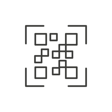 Qrcode icon vector isolated in thin line on white background