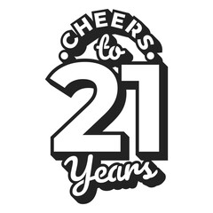 Obraz premium Cheers 21 cake topper