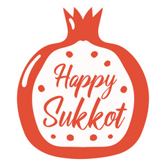 Obraz premium Happy sukkot pomegrante badge