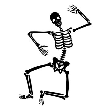 Monkey dance skeleton silhouette