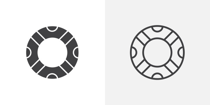 Rubber ring icon set for ui designs on white background