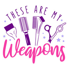 Obraz premium Hairdresser weapons badge