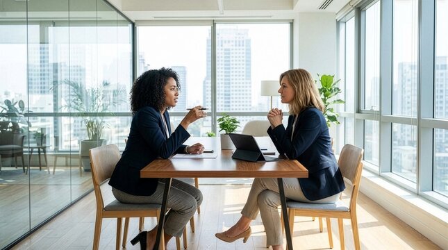 Businesswoman Interviewing Another Professional