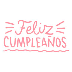 Obraz premium Feliz cumplea&ntilde;os hand written badge