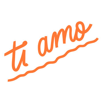 Ti amo hand written badge banner