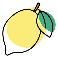 Naklejka premium Abstract color stroke lemon