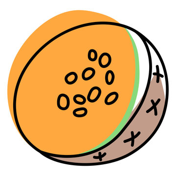 Color stroke abstract melon