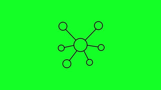 Networking concept. WHITE line icon animation on transparent background 4k stock video.