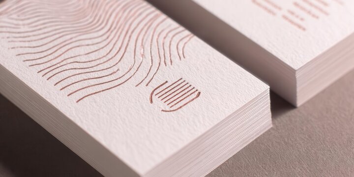 Minimalist Business Cards with Copper Foil Embossing Design