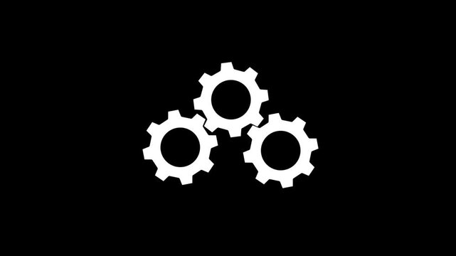 Cogwheel gear spinning around animation. Motion graphics of teamwork concept. Gear icon animation with spinning gears tutorials, mechanical presentations, engineering videos, and manufacturing content