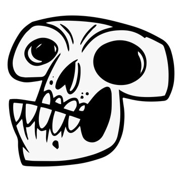 Side cartoon stroke skull