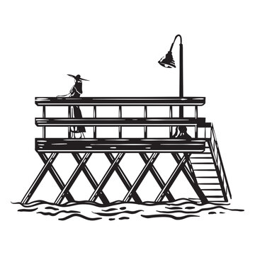 Beach pier cut out