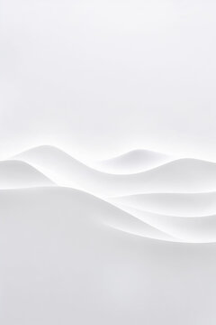 Abstract white wavy background with soft shadows and elegant smooth curves