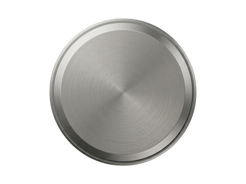 Shiny metallic circular disc with reflective gradient for sleek product or decorative applications.