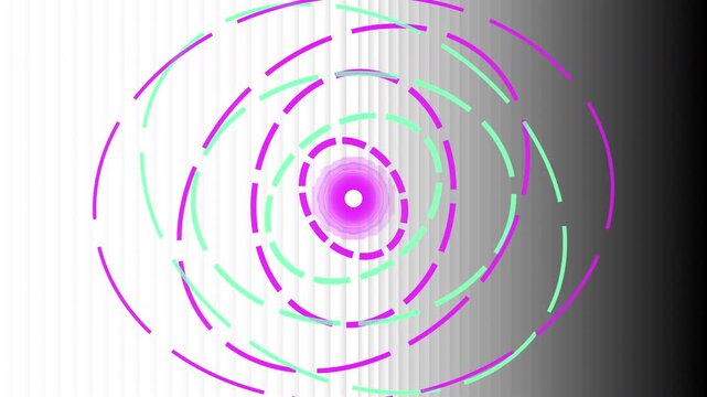 Concentric Dashed Circles with Central Glowing Dot, transparent background