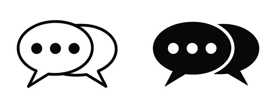 Live chat icons, messaging and speech bubble symbols, customer service support, online communication, website interface, mobile applications, vector illustration
