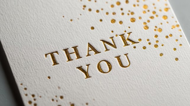 Elegant Gold Foil Thank You Card Design
