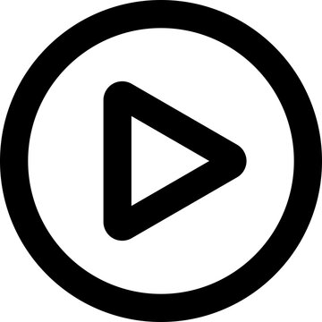 Black play button inside circle icon media player symbol vector illustration
