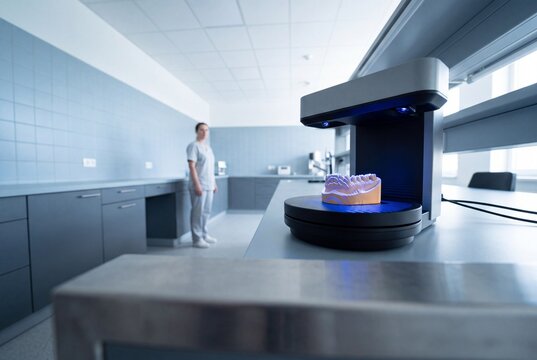 Automated 3D Dental Scanner Digitizing Teeth Model in Modern Laboratory