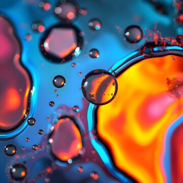 Bubbles in vibrant colors with liquid textures