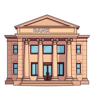 Illustration of a classical bank building