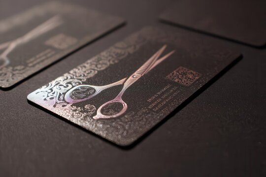 Elegant Hair Salon Business Cards with Scissors Design