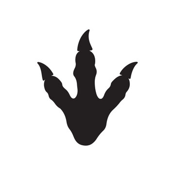 Ancient dinosaur footprints silhouette icon vector flat design.