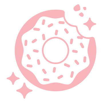 Half eaten donut