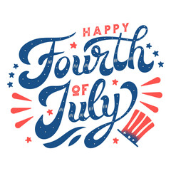 Obraz premium Fourth of july vintage badge