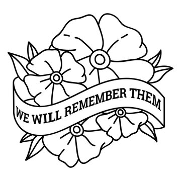 Anzac day flower decoration badge