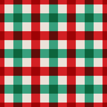 Oktoberfest Gingham, Vichy checks, red, white green seamless checked pattern. Traditional German beer fest, festival design element, banner, poster. Vector graphic