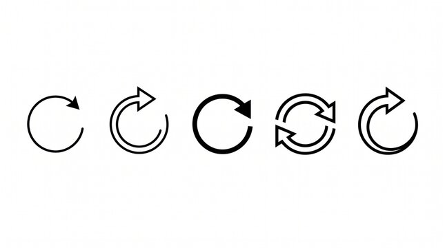 Refresh reload icon set with update synchronization loop vector illustration design.