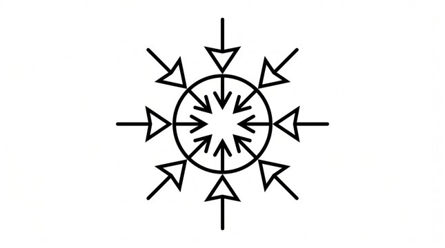 Convergence centralization icon with inward arrows focus vector illustration design.