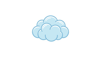 Fototapeta premium Soft blue cloud illustration with dark outlines.
