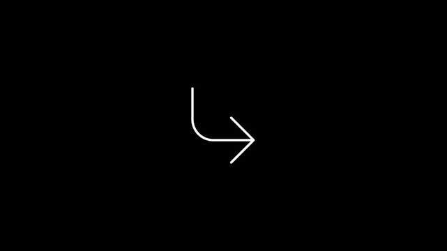 White rounded right arrow icon for minimalist design  navigation, suitable for computer interfaces. Graphic symbol for directional elements.