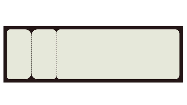 Blank admit one ticket template with dark frame template rectangular minimalist document isolated background creative business promotional marketing admission performance